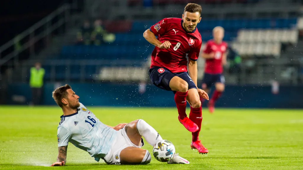 Česko - Skotsko, Liam Cooper a Jakub Pešek
