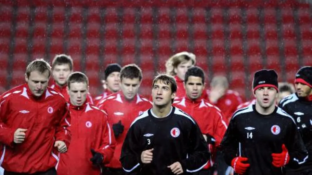 Trénink hráčů Slavie