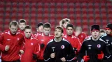 Trénink hráčů Slavie