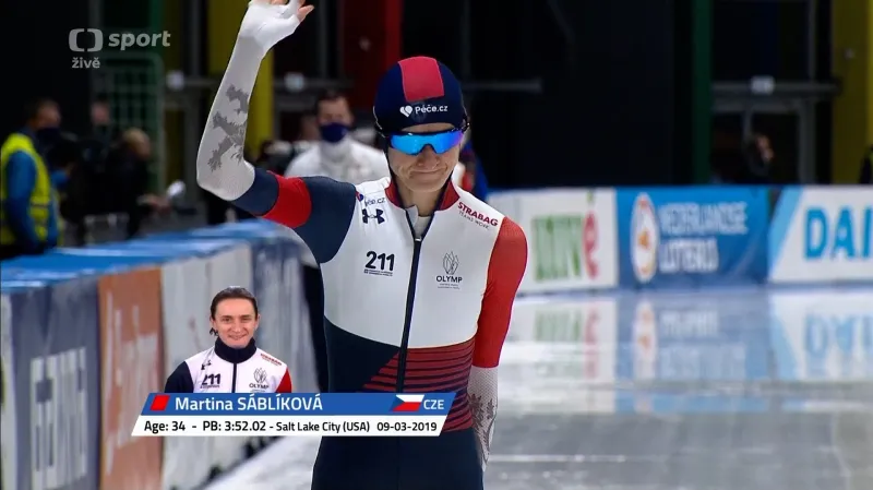 Jízda Sáblíkové na SP v Polsku na 3000 metrů