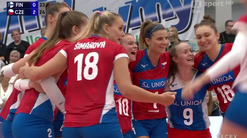Závěr zápasu volejbalistek Finsko - Česko
