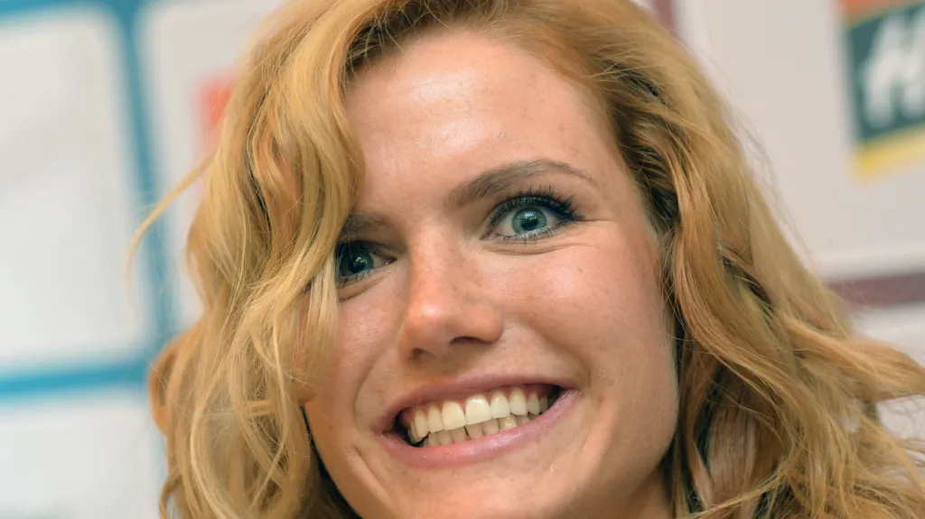 Gabriela Soukalová na předsezonní tiskové konferenci