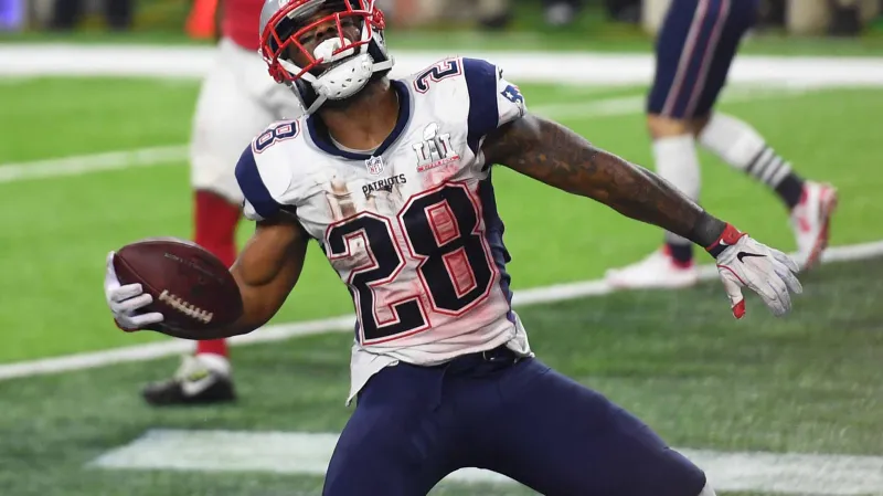 James White skóruje touchdown