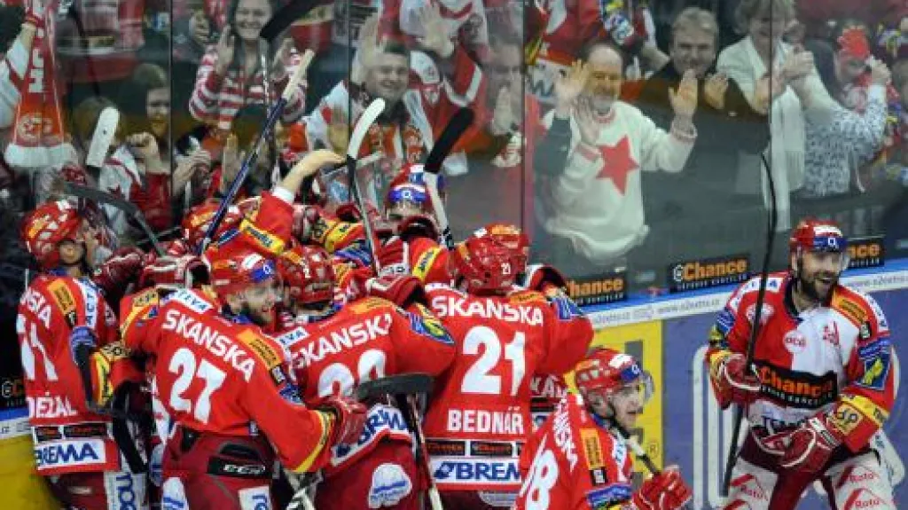 Radost hráčů Slavie