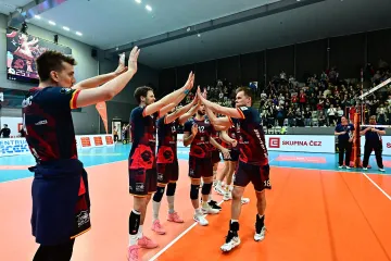 Radost volejbalistů celku Lvi Praha