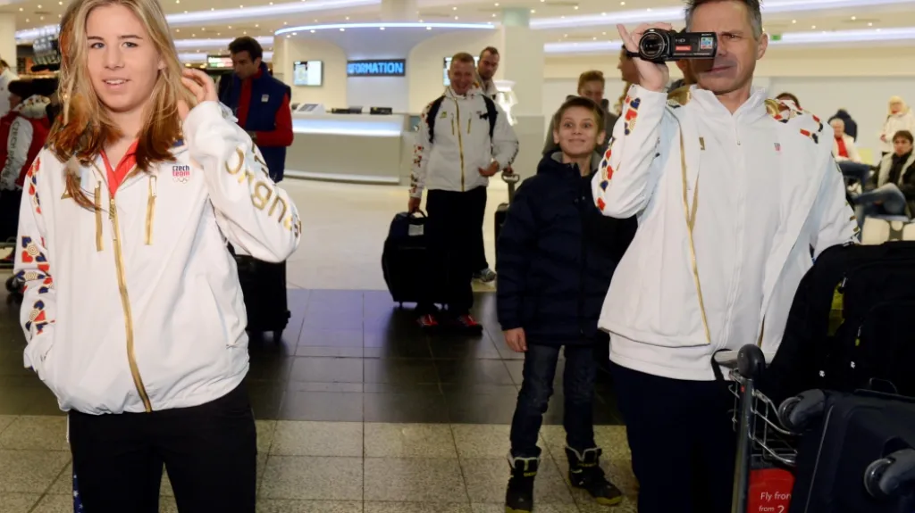 Ester Ledecká s otcem Jankem