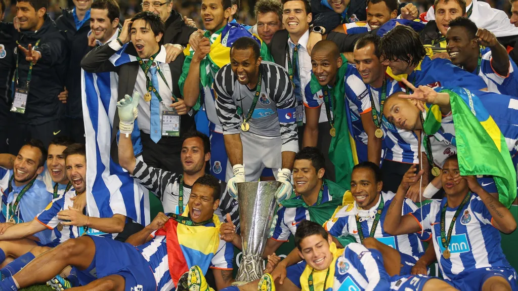 Hráči Porta po posledním vítězství v Evropské lize