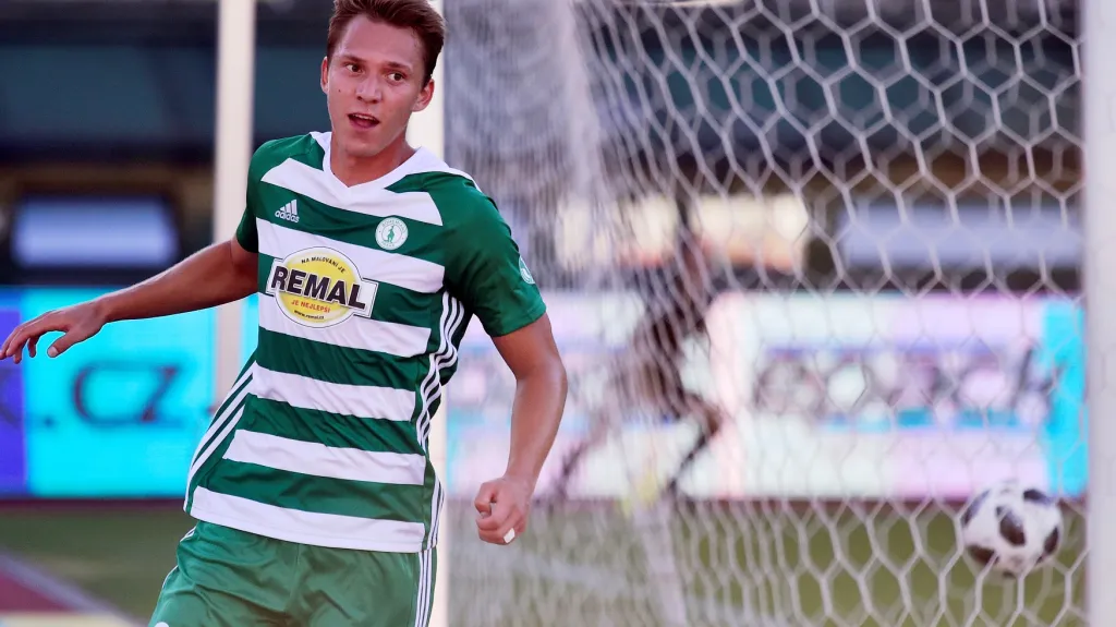 Lukáš Juliš z Bohemians 1905 se raduje z gólu