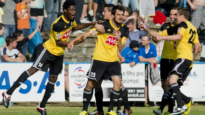 Radost budějovických hráčů z návratu do ligy