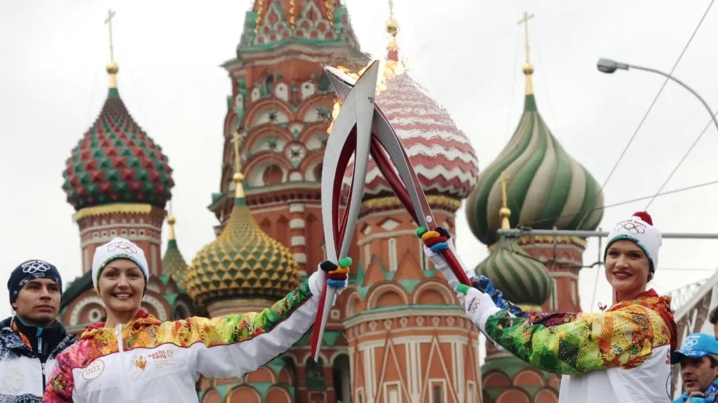 Olympijská štafeta v Moskvě