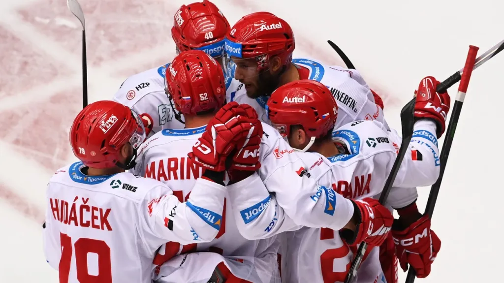Radost hokejistů Třince