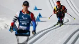 Trénink reprezentantů v klasickém lyžování na paralympiádě v Itálii