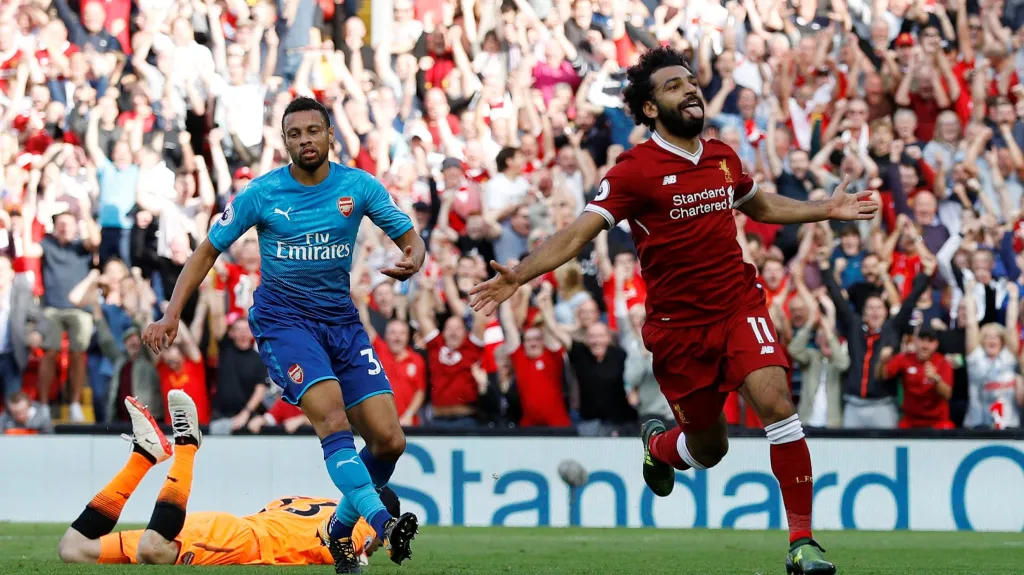 Slavící Salah a v pozadí mizérie Arsenalu