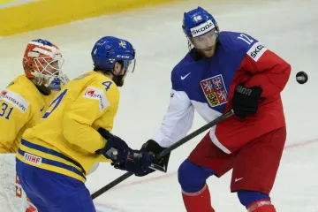 Jiří Novotný v utkání proti Švédsku