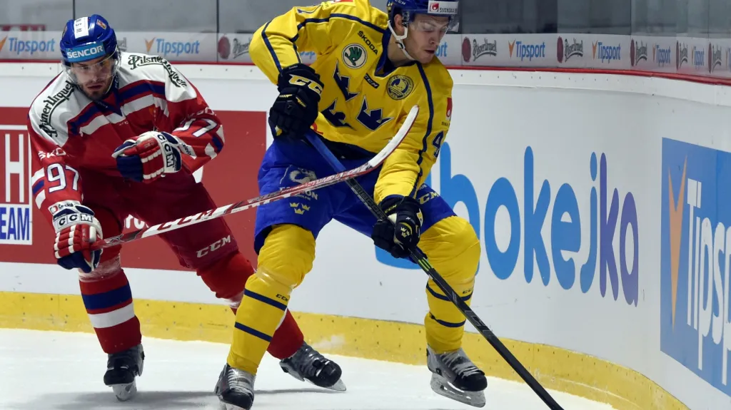 Josef Hrabal v utkání proti Švédsku