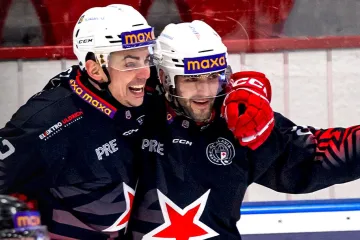 Radost hokejistů Slavie