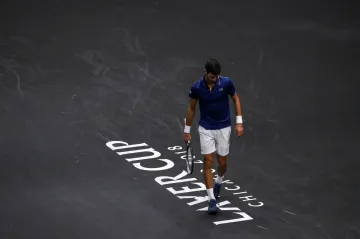 Zklamaný Novak Djokovič na Laver Cupu
