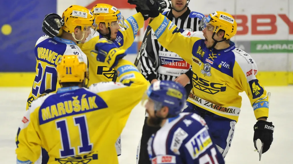 Slavící hokejisté Zlína