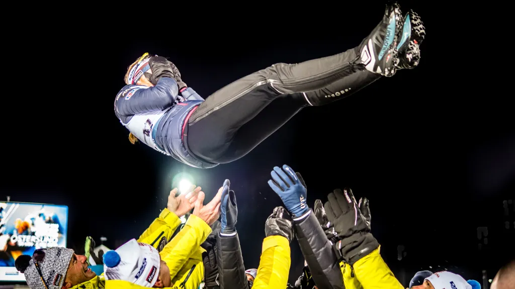 Oslavy českého týmu s Markétou Davidovou