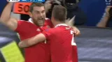 Gól v utkání Wales - Belgie: Vokes - 3:1 (86. min.)