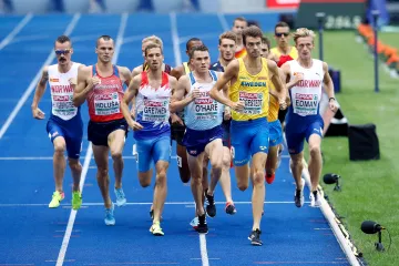 Jakub Holuša v rozběhu na ME v Berlíně