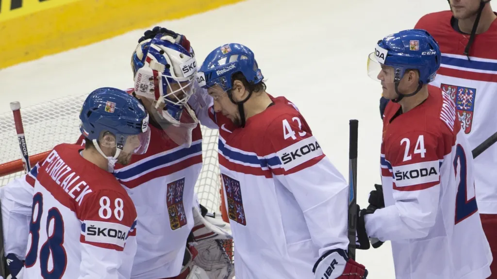 Čeští hokejisté po utkání s Norskem
