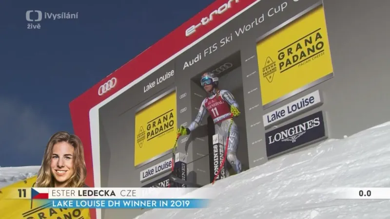 Jízda Ester Ledecké ve sjezdu v Lake Louise