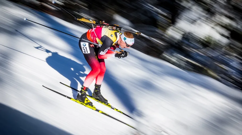 Johannes Bö na trati v Ruhpoldingu