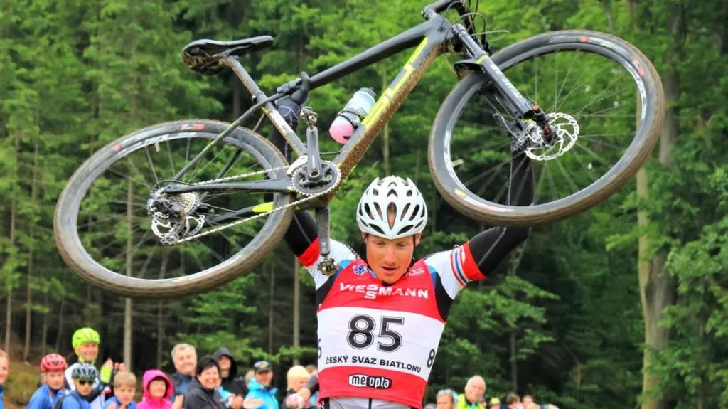 Ondřej Moravec na MČR v biatlonu na kolech