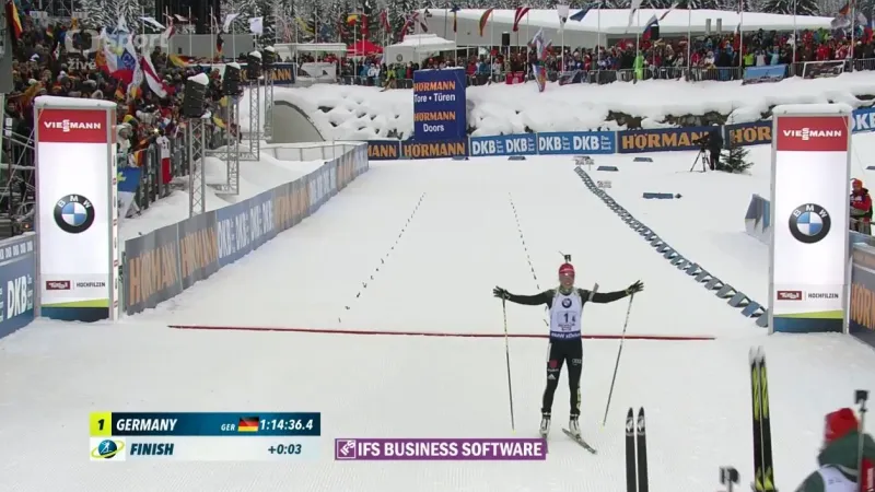 Sestřih štafetového závodu biatlonistek v Hochfilzenu