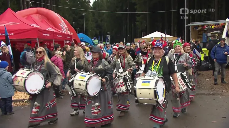 Zahraniční fanoušci v hledišti mistrovství světa