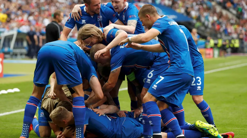 Radost fotbalistů Islandu
