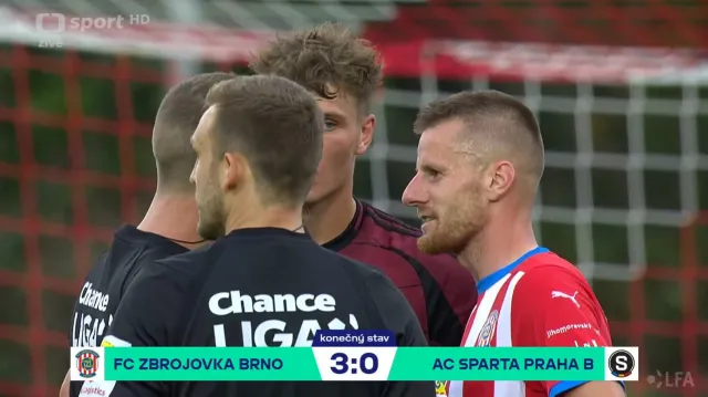 Sestřih utkání Zbrojovka Brno – Sparta Praha B