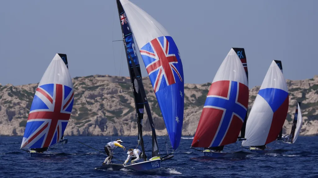 Jachtařky během olympijské jízdy