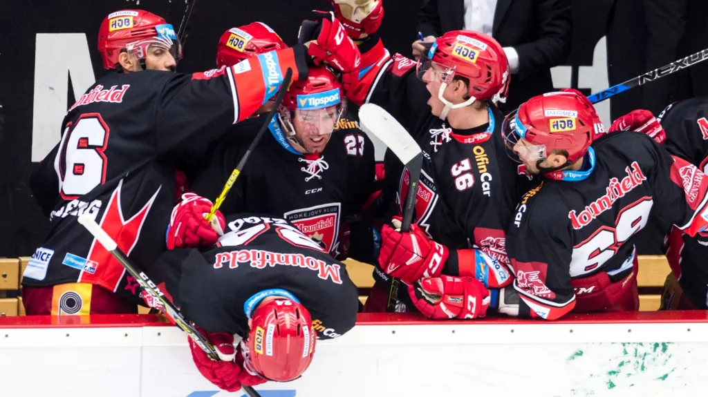 Slavící hokejisté Hradce Králové