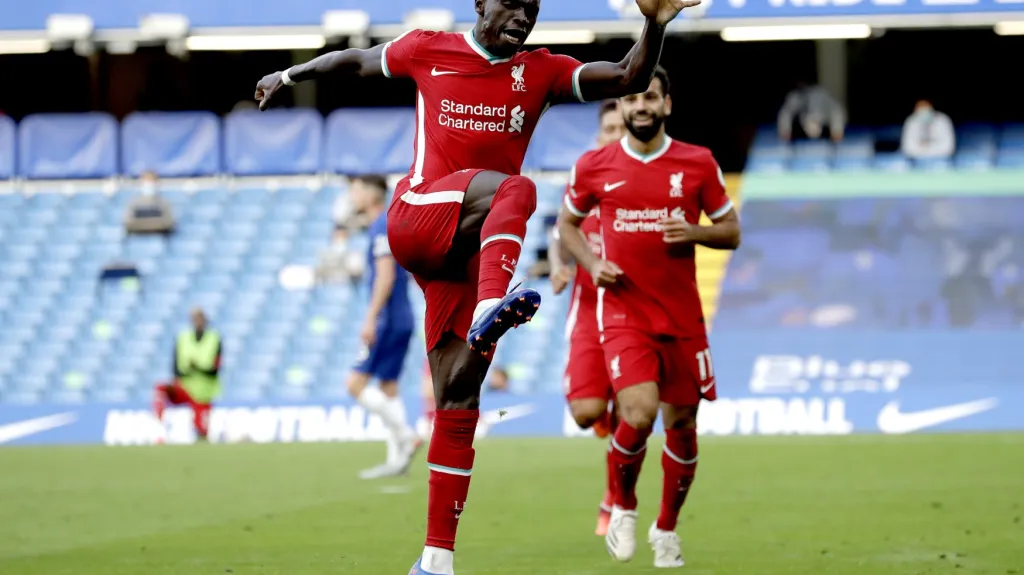 Sadio Mané ve vítězném zápase Liverpoolu proti Chelsea