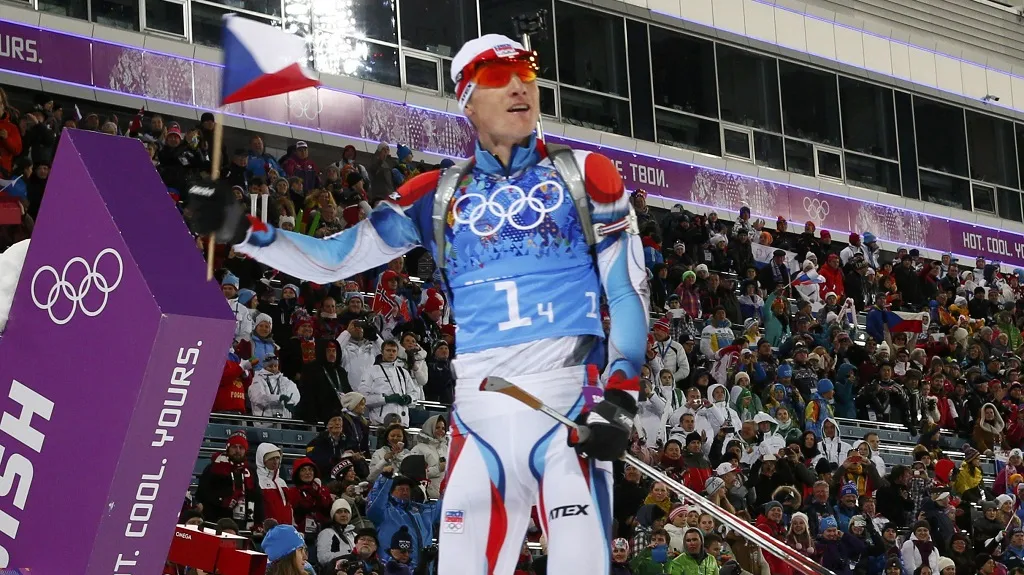 Emoce Ondřeje Moravce v cíli smíšené štafety