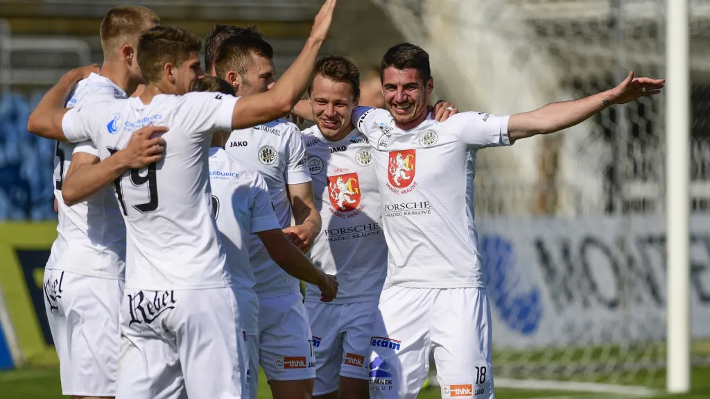 Radost fotbalistů Hradce Králové