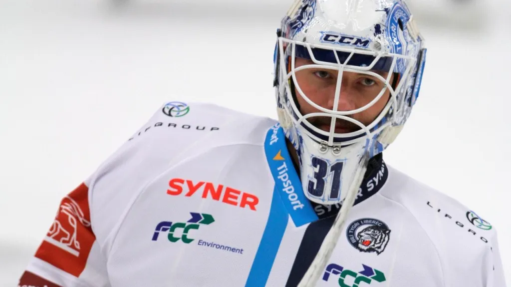 Liberecký brankář Jaroslav Pavelka