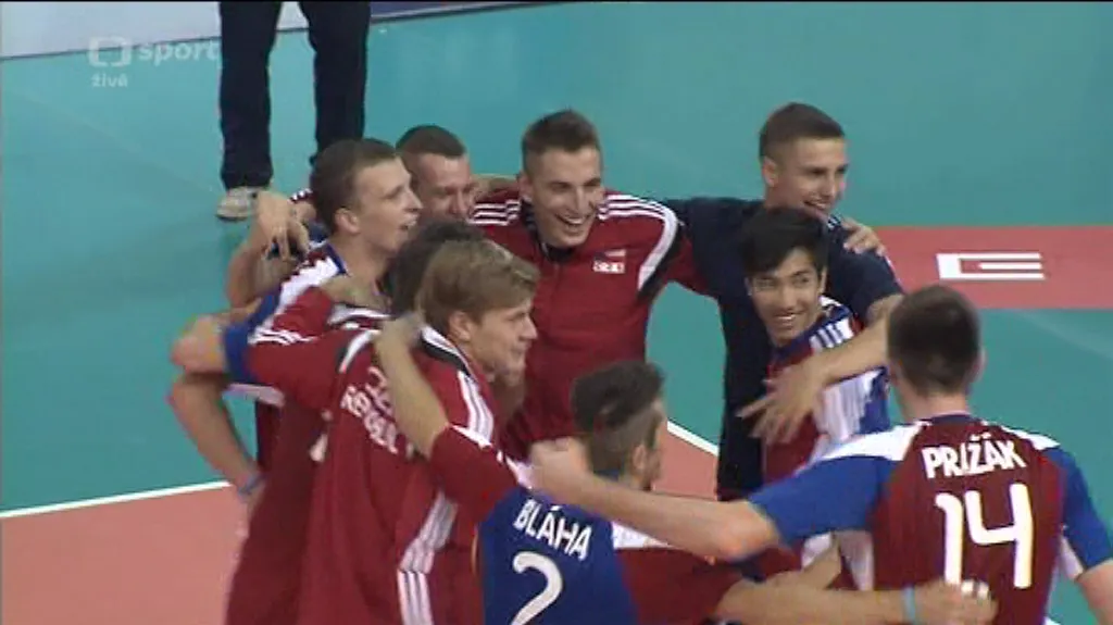 Sestřih volejbalového utkání na ME juniorů Česko - Belgie