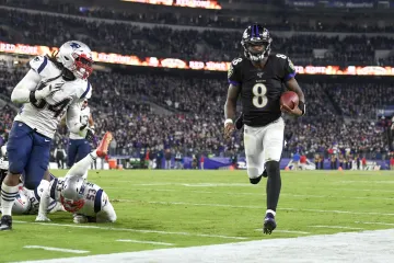 Lamar Jackson v utkání proti Patriots