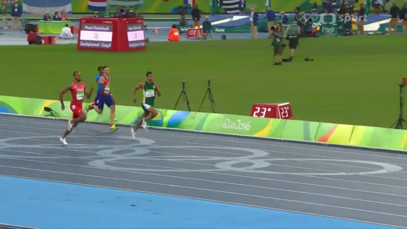 Maslákův semifinálový olympijský běh na 400 m