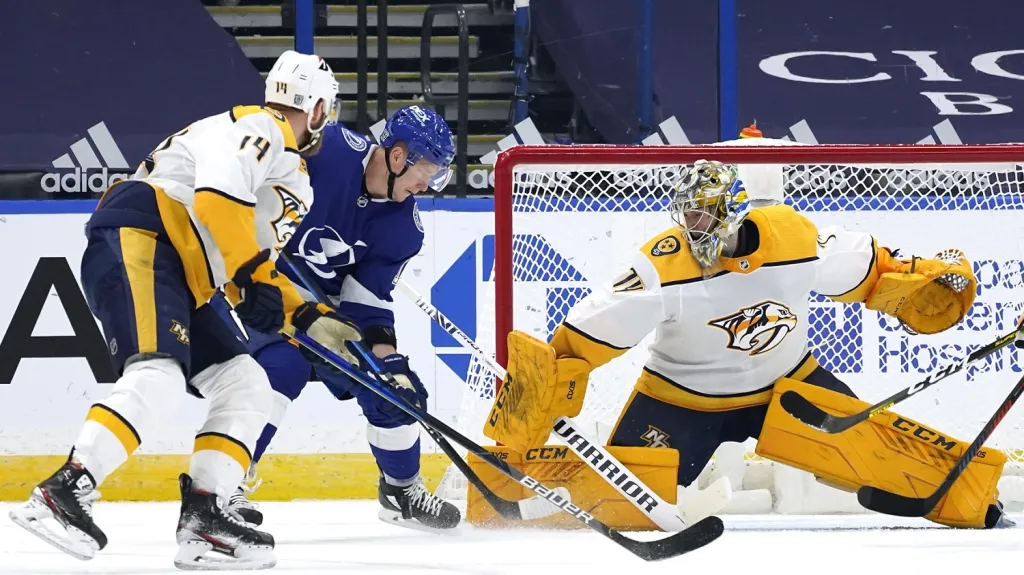 Ondřej Palát v utkání s Nashvillem