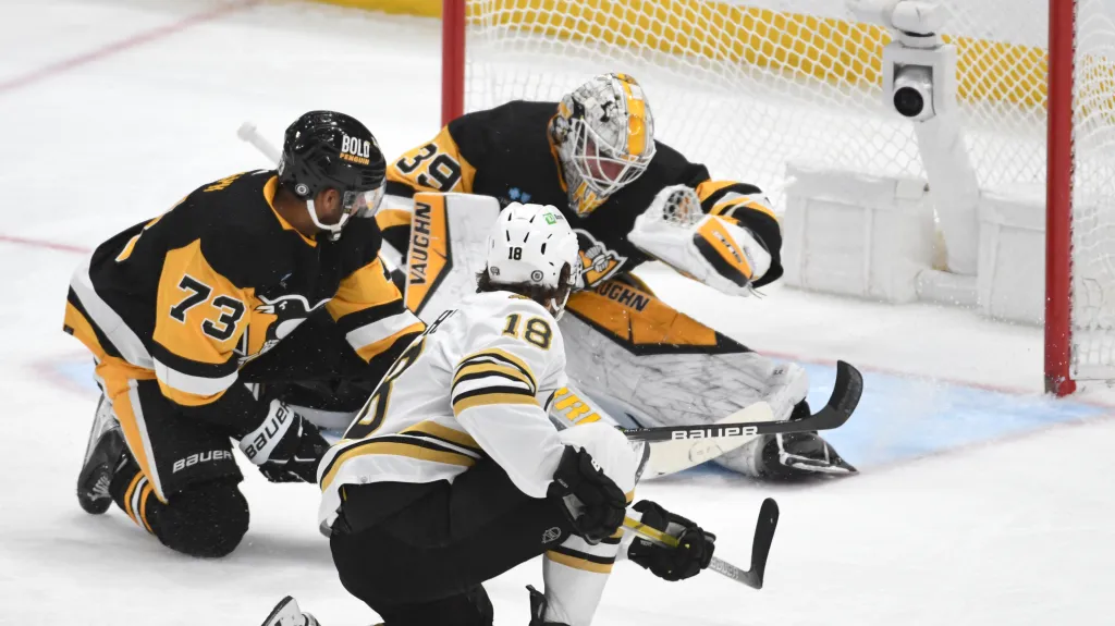 Pavel Zacha dává branku