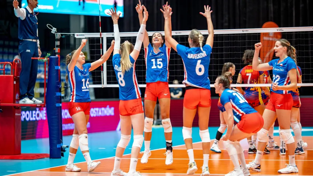 Radující se české volejbalistky