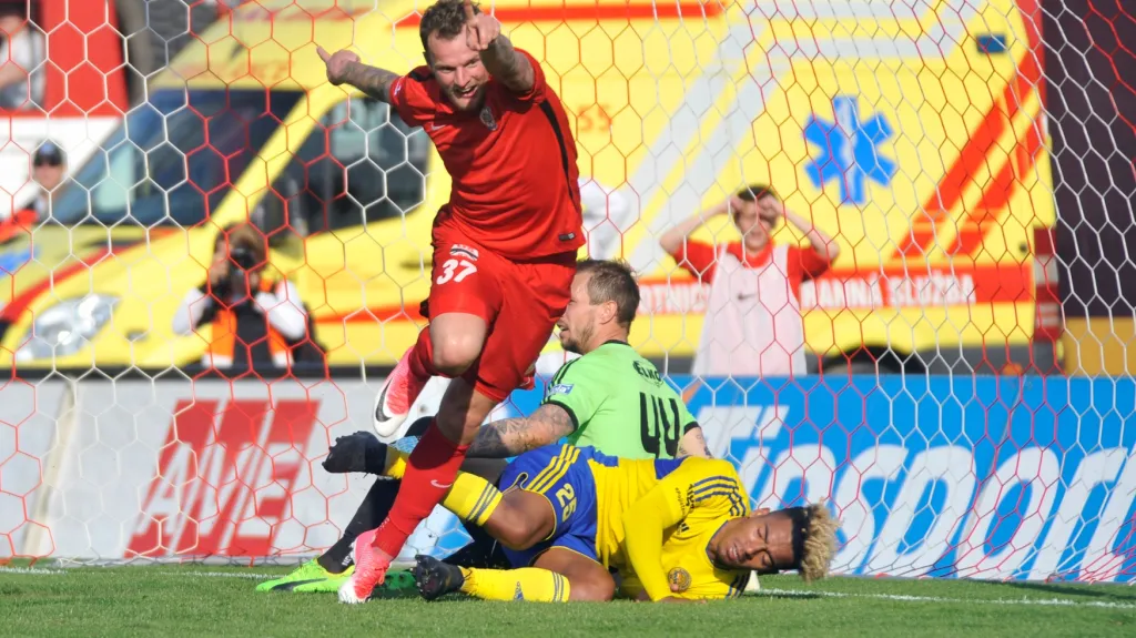 Radost Jakuba Řezníčka z branky do sítě Zlína