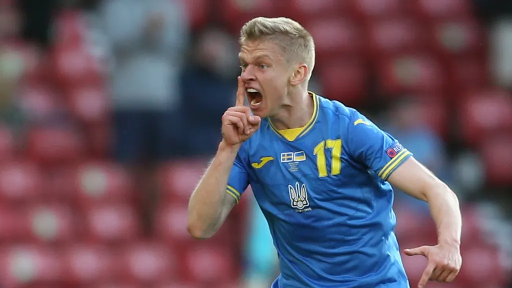 Olexandr Zinčenko se raduje z branky