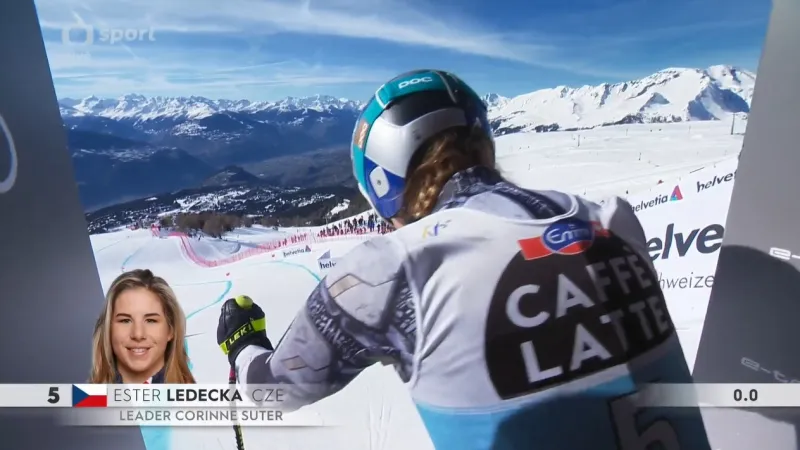 Jízda Ester Ledecké ve sjezdu v Crans Montaně