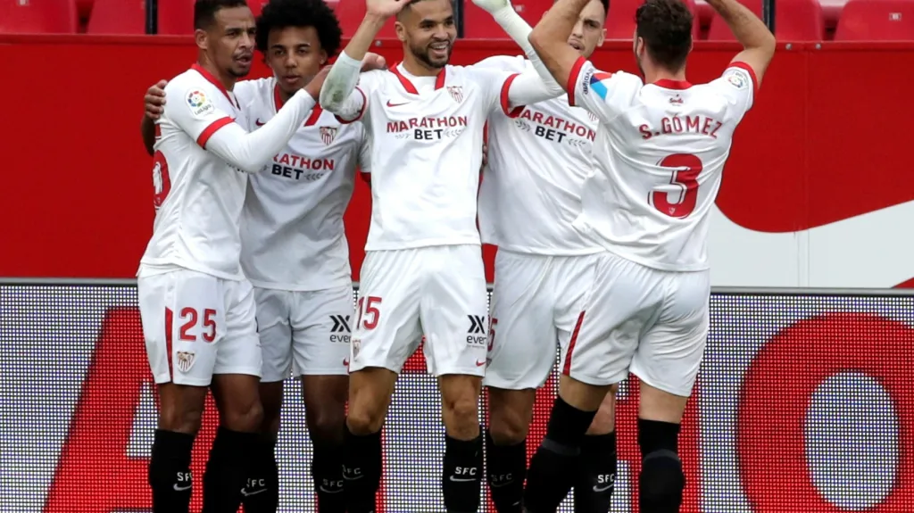 Fotbalisté Sevilly se radují