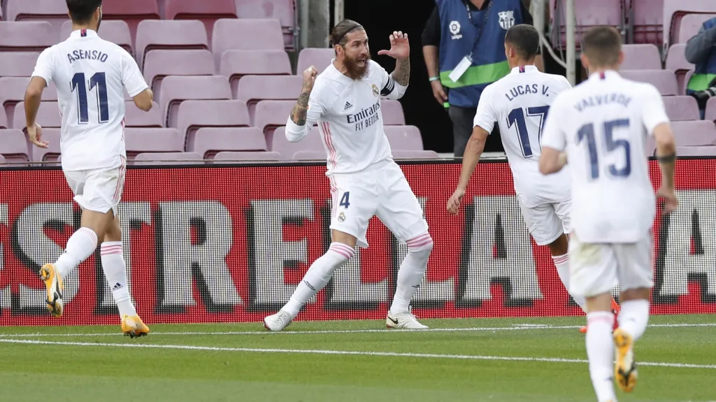 Sergiio Ramos slaví vítěznou branku proti Barceloně